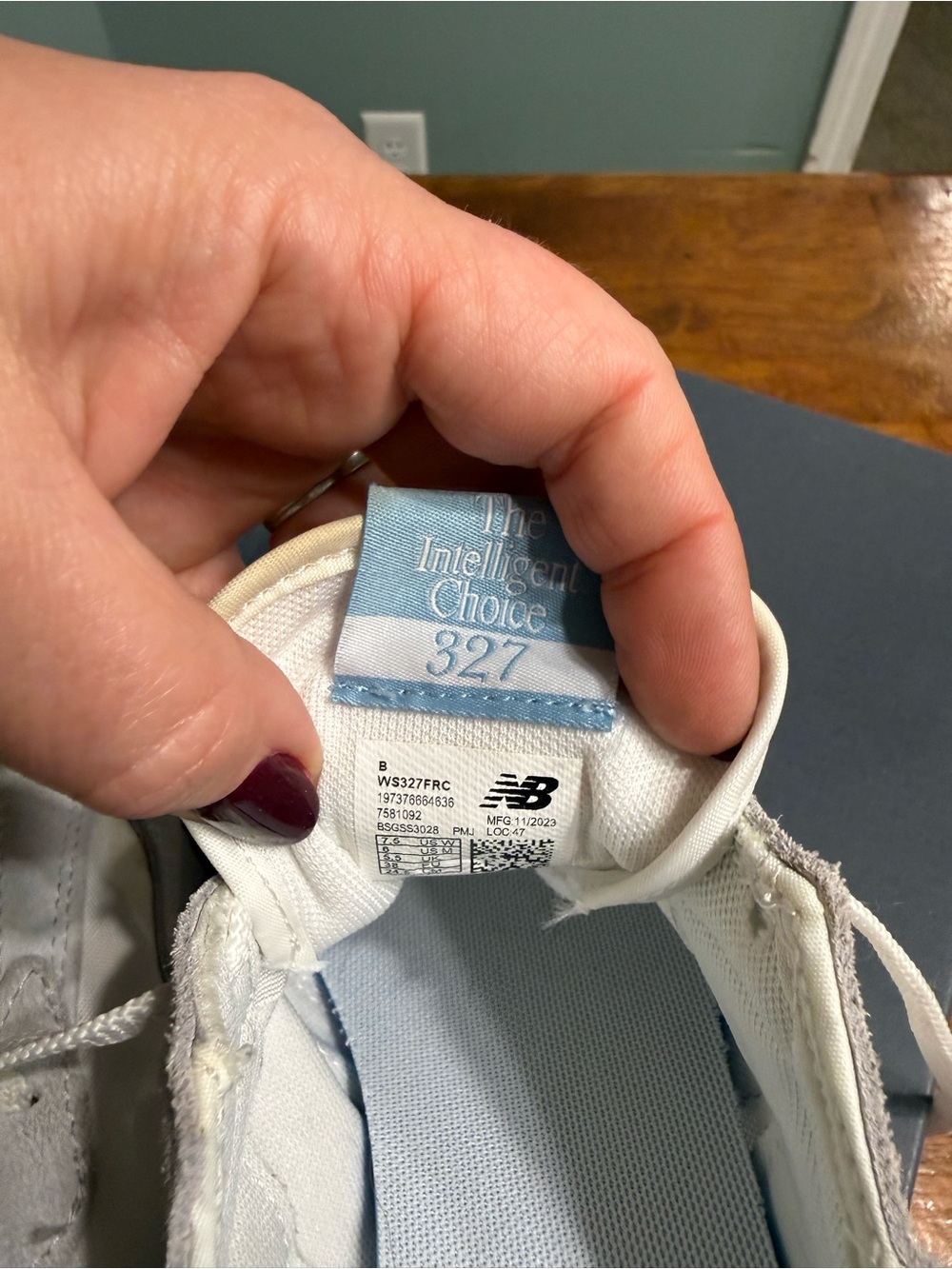New Balance 327 Grey Blue Women's Lifestyle Sneakers WS327FRC Size 7.5 - Picture 13 of 15